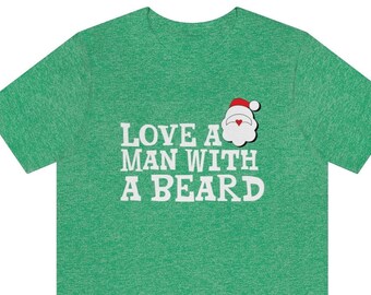 Camiseta navideña divertida con barba de Papá Noel
