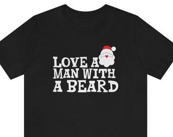 Camiseta navideña divertida con barba de Papá Noel