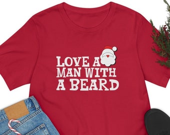 Camiseta navideña divertida con barba de Papá Noel