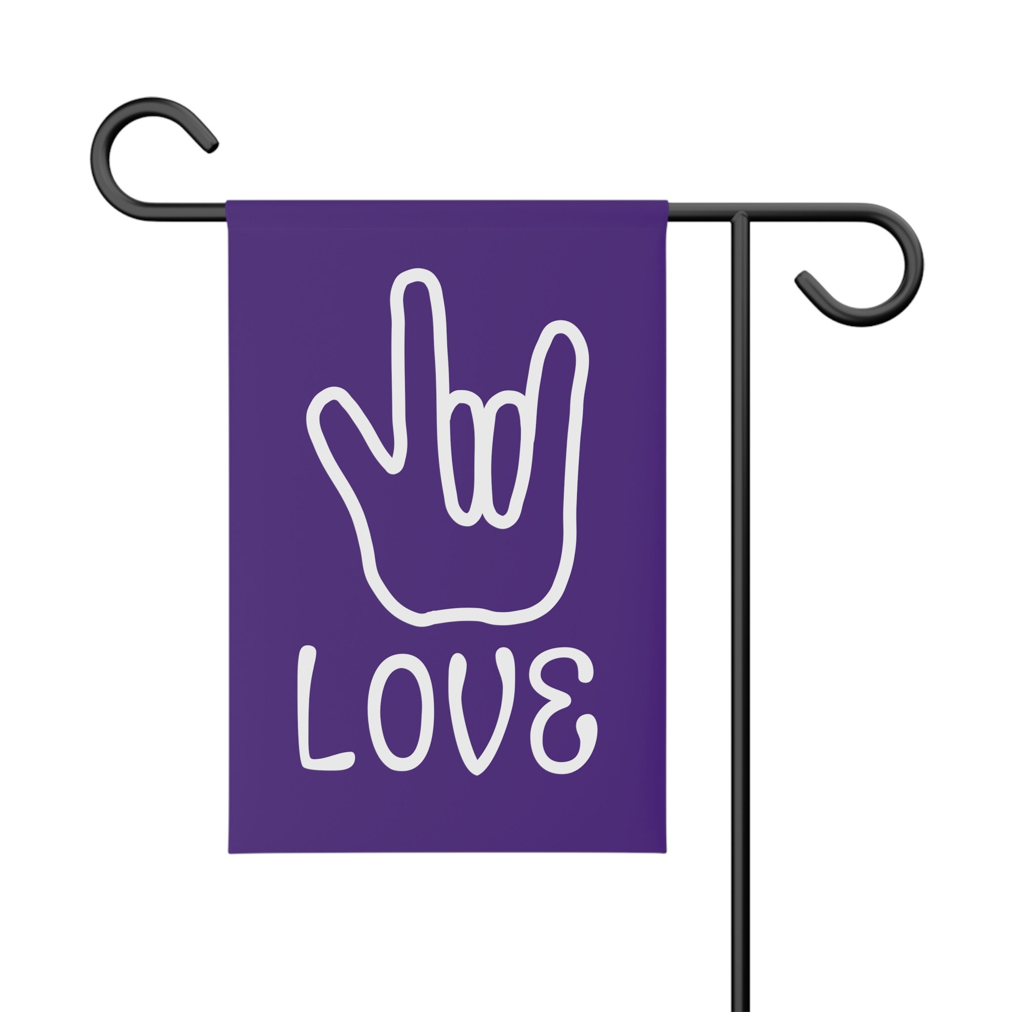 Love Sign Language Purple Garden Flag, Home Decor - Etsy