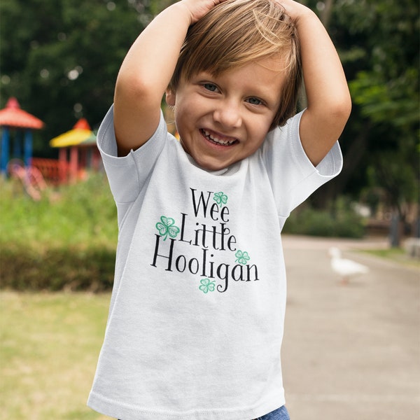 Camisa para niños pequeños, Wee Little Hooligan, camiseta del Día de San Patricio, camiseta para niños del Día de San Patricio, camisa del Día de San Paddy, camisa divertida de St. Patty