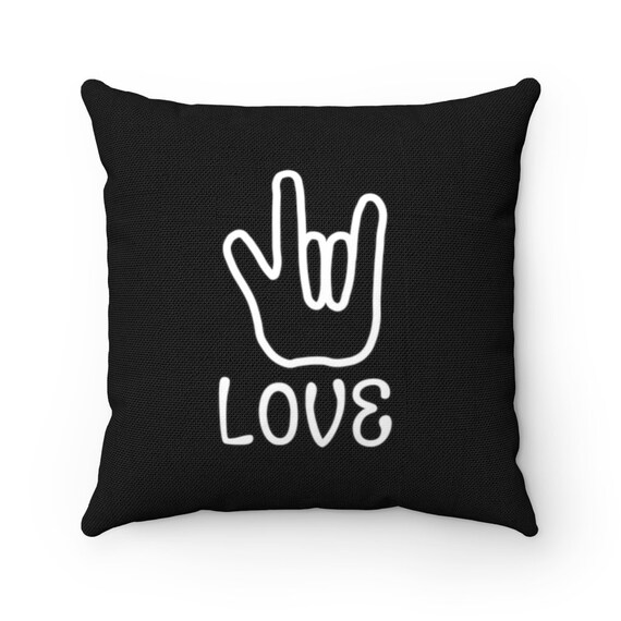 Love Sign Fundas y almohadas de almohadas amor en lenguaje de senas decoracion de habitaciones para ninos decoracion para adolescentes regalo para adolescentes decoracion de dormitorios decoracion de ...