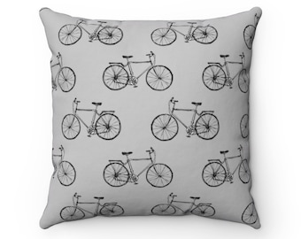 Bicycle Print Throw Pillow, Cycling Decor
