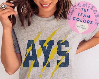 Arlington Tigers Tee: AYS Cat Scratch Bella Canvas Shirt