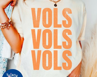 Comfort Colors Tri Star Tennessee Vols TShirt Tennessee Volunteers Vols Shirt Football T Shirt Vintage Gifts for TN Fan Go Orange