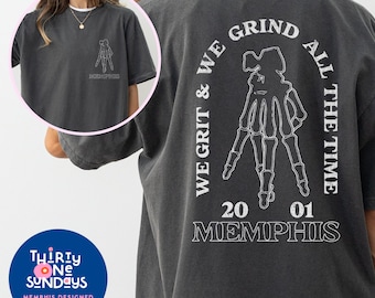Comfort Colors Grizzlies All The Time Tee Memphis Shirt Grizzlies Fan T-Shirt Gift for Memphis Fan Retro Vintage Skeleton Memphis