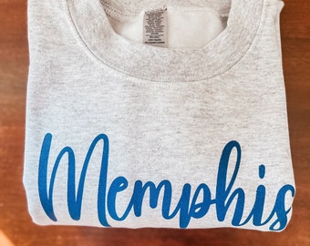 Memphis Tigers Grizzlies Sweatshirt: Boho Script Crewneck