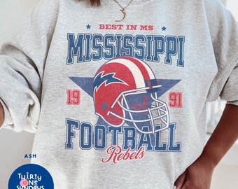 Mississippi Rebels Football Sweatshirt: Retro 90s Ole Miss Gift