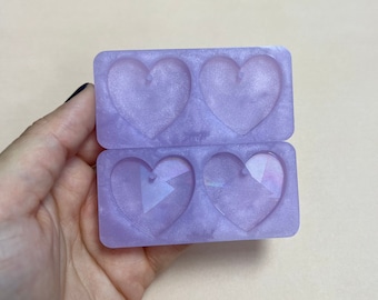 Heart Earrings Silicone Mold - Resin Mold - Holographic Mold - Pendant Mold