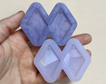 Diamond Earrings Silicone Mold - Resin Mold - Holographic Mold - Pendant Mold