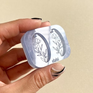 Wildflower Engraved Oval Earrings Silicone Mold - Resin Mold - Pendant Mold