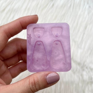 Organic Rectangle with Connector Earrings Silicone Mold - Resin Mold