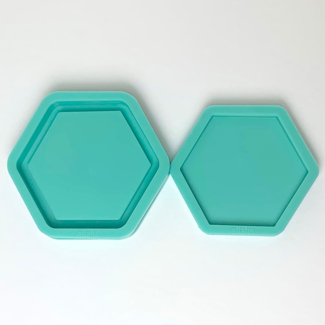 Plain Hexagon Coasters Silicone Mold Resin Mold 2 Styles Etsy