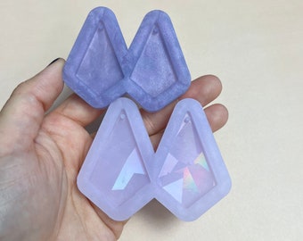 Long Diamond Earrings Silicone Mold - Resin Mold - Holographic Mold - Pendant Mold