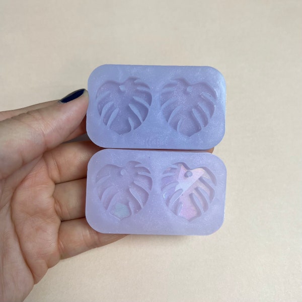 Monstera Leaf Earrings Silicone Mold - Resin Mold - Holographic Mold - Pendant Mold
