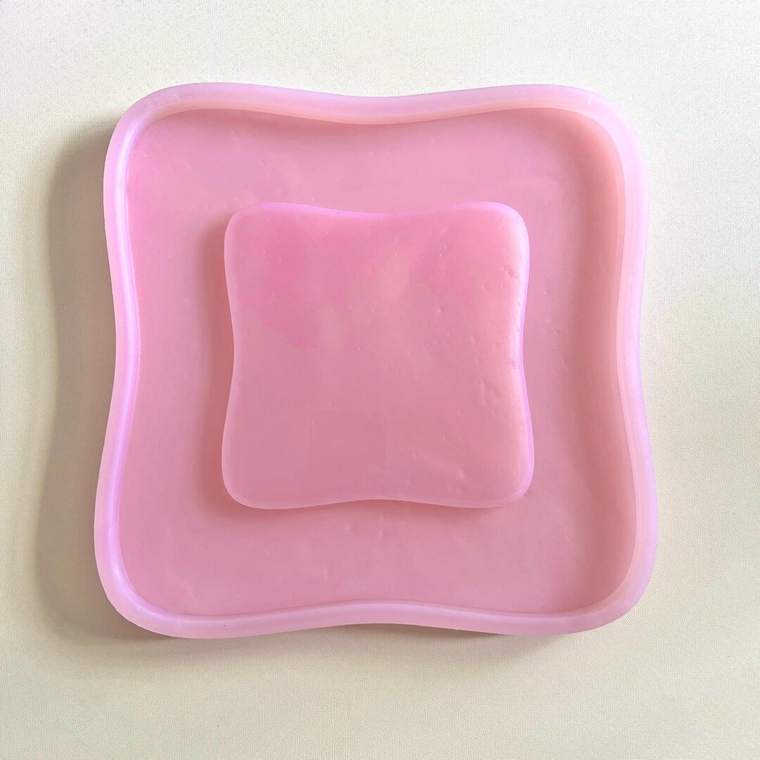 Wavy Square Frame Silicone Mold Abstract Mirror Resin Mold