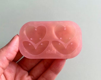 Heart Flower Earrings Silicone Mold - Resin Mold