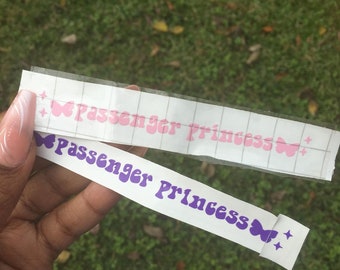 Passenger Princess mirror car decal l Car Visor Car Decal l Vinyl