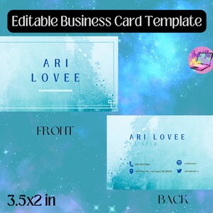 Bewerkbare sjabloon voor visitekaartjes l Bewerkbare Canva-sjabloon I Modern visitekaartjeontwerp I DIY-visitekaartjes afdrukbare l Canva-sjabloon