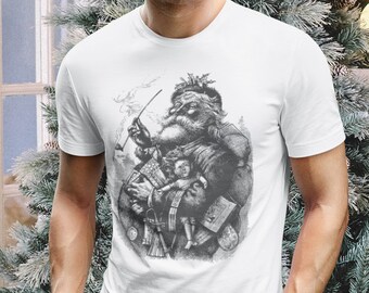 Vintage Santa Shirt For Christmas Santa Claus Shirt Retro Christmas tshirt Holiday Apparel Tendy Christmas Santa Claus Shirts For Men Women