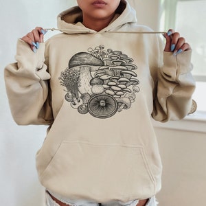 Mushroom Hoodie Men Women Cottagecore Clothing Mushroom Hoodies Vintage Mushroom Gifts Dark Academia Sweatshirt Trendy Hoodie Hippe Clothes