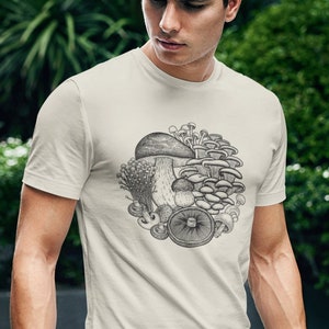 Mushroom Shirt For Men Magic Mushroom Gifts Botanical Hippe Shirt Mushroom tShirt Cottagecore T Shirt Mushroom Foodie Tee Gift Fungi Shirts