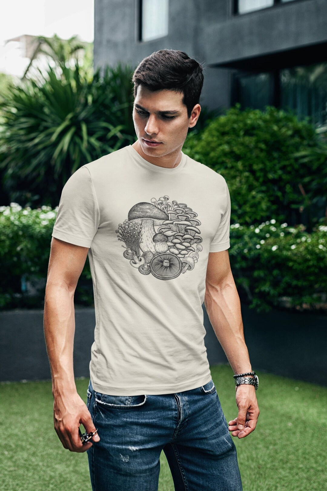 Mushroom Shirt Vintage Men Magic Mushrooms Tshirt Cottagecore ...