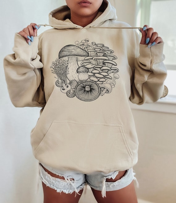 Mushroom Hoodie Men Women Cottagecore Clothing Mushroom Hoodies Vintage Mushroom Gifts Dark Academia Sweatshirt Trendy Hoodie Hippe Clothes Etsy UK