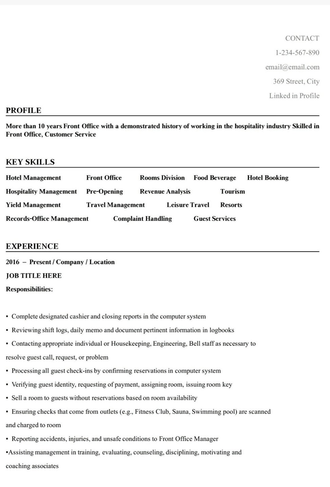 Hotelier Resume hospitality Resume professional - Il 1140xN.2916944990 52ep 