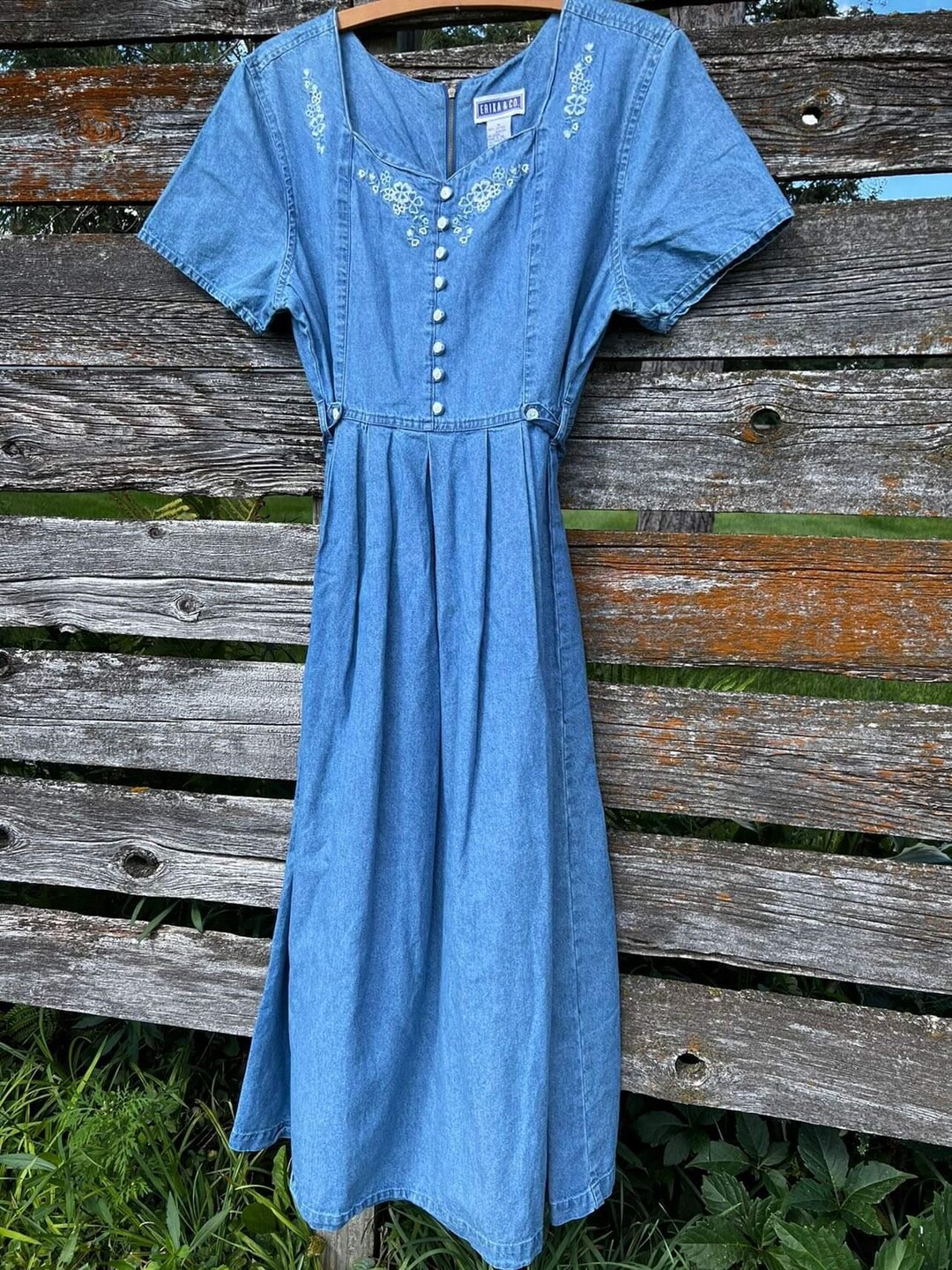 Vintage Cottagecore Blue Jean Dress Etsy