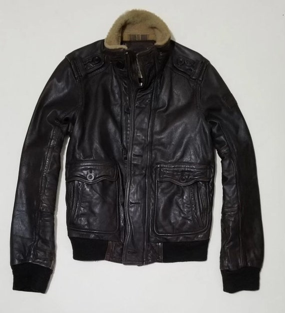 Vintage Abercrombie & Fitch Bomber Leather Jacket… - image 3