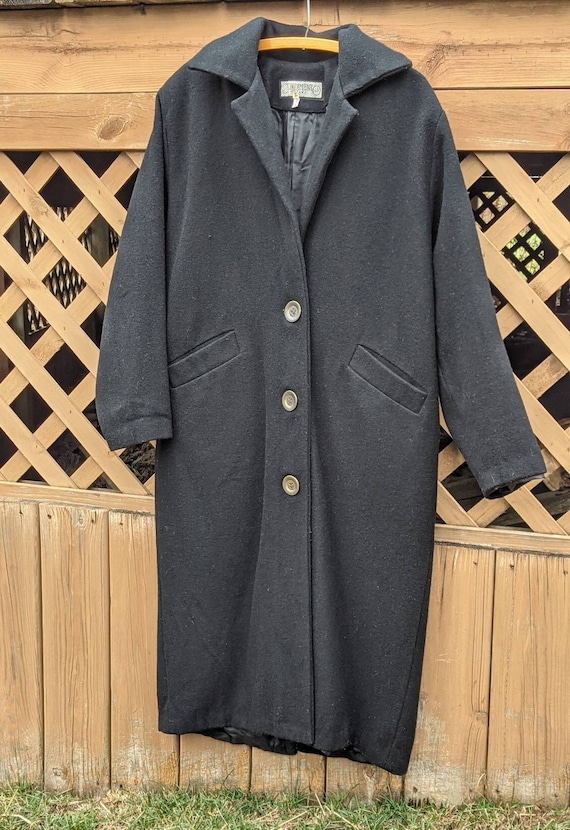 Vintage Long Black Argentinian Overcoat.