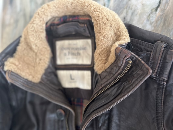 Vintage Abercrombie & Fitch Bomber Leather Jacket… - image 5