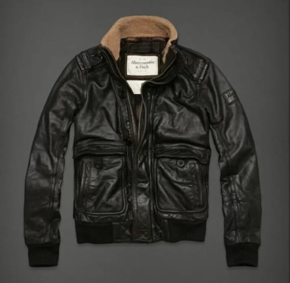 Vintage Abercrombie & Fitch Bomber Leather Jacket… - image 1