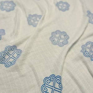 Muslin Swaddle, Soft Cotton Bamboo Baby Swaddle, Hmong Elephant Foot Motif Swaddle