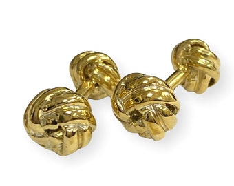 Boutons de manchette noeud d'amour style celtique plaqué or 18 carats, cadeau fête des pères pour homme