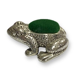 Victorian Style Collectable Frog Pin Cushion 925 Sterling Silver Sewing Needle