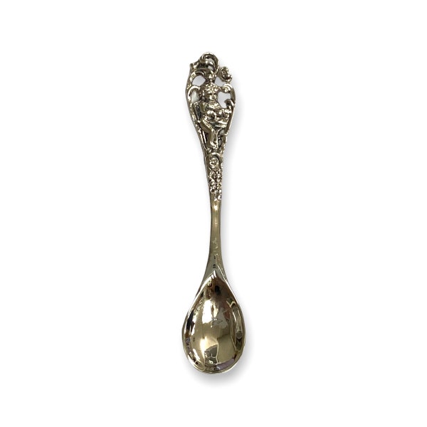 Victorian Style Cupid Salt Spoon 925 Sterling Sliver