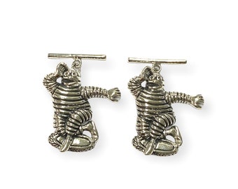 Collectable Bibendum Michelin Tyre Man Cufflinks 925 Sterling Silver Mens Fathers Day Gift