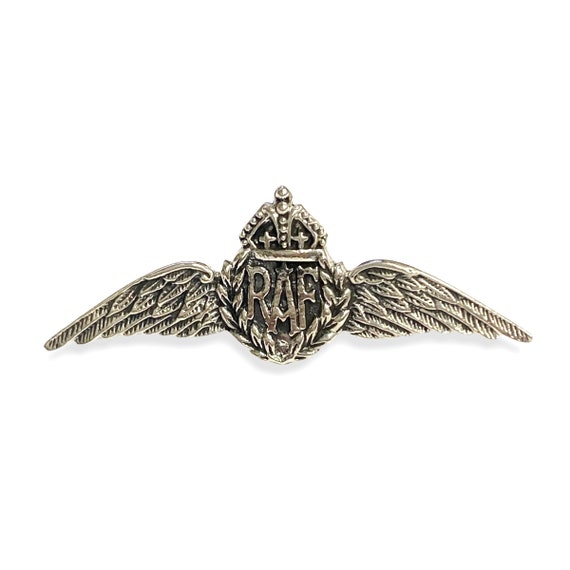 Miniature RAF Wings Crown Badge Pin Brooch 925 Sterling Silver Etsy