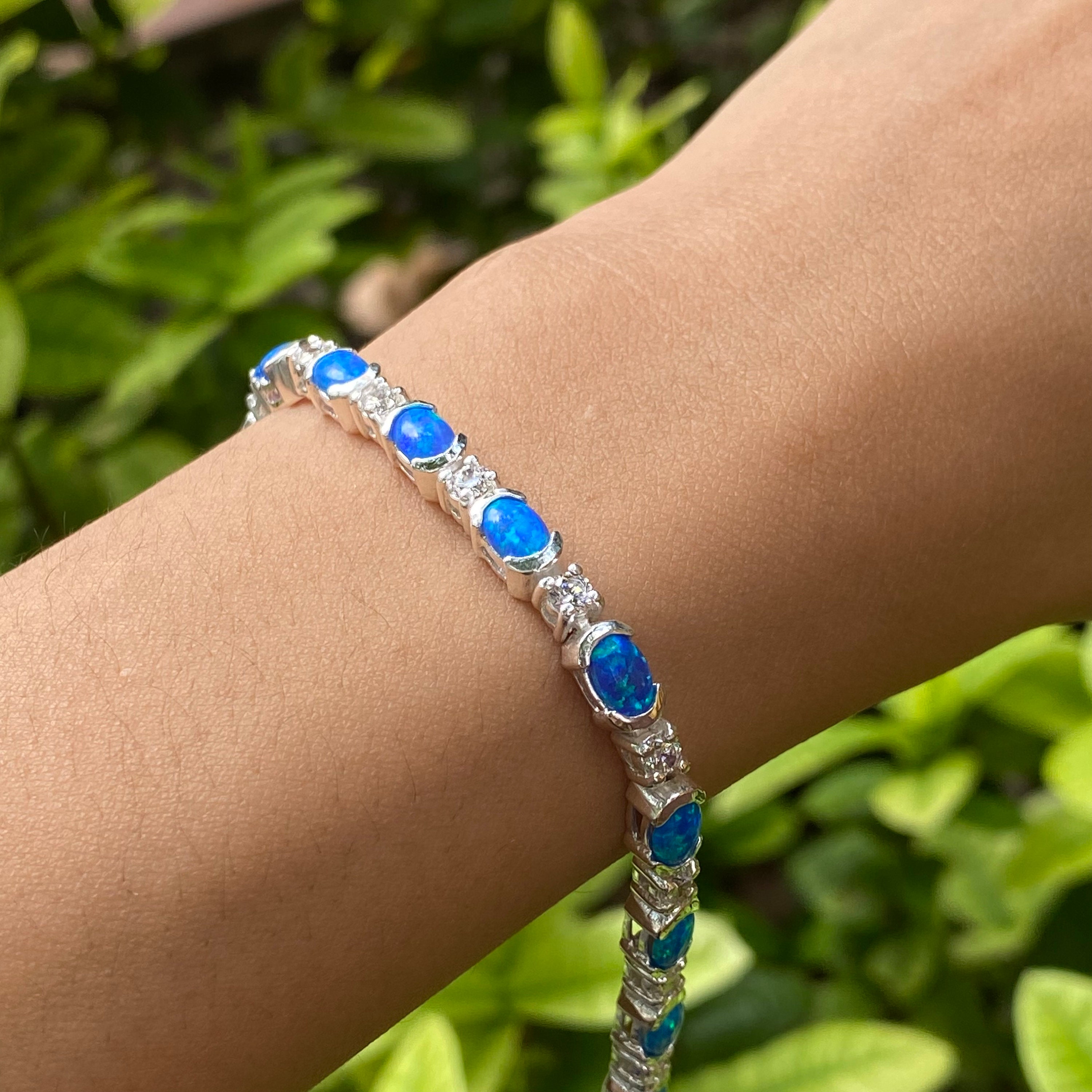 Opal and diamond on sale tennis bracelet