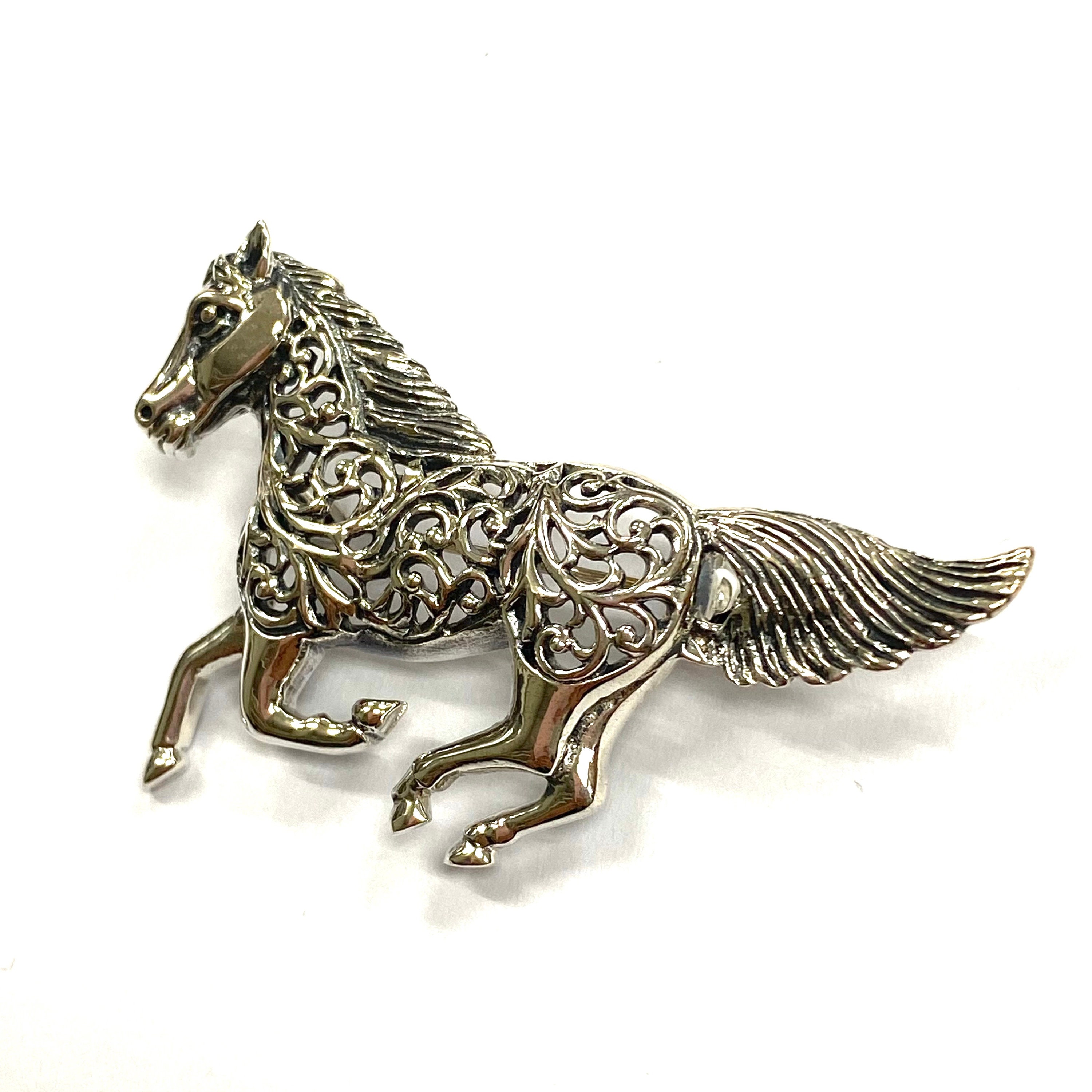 Quality Victorian Style Trelis Filigree Pattern Horse Pin | Etsy
