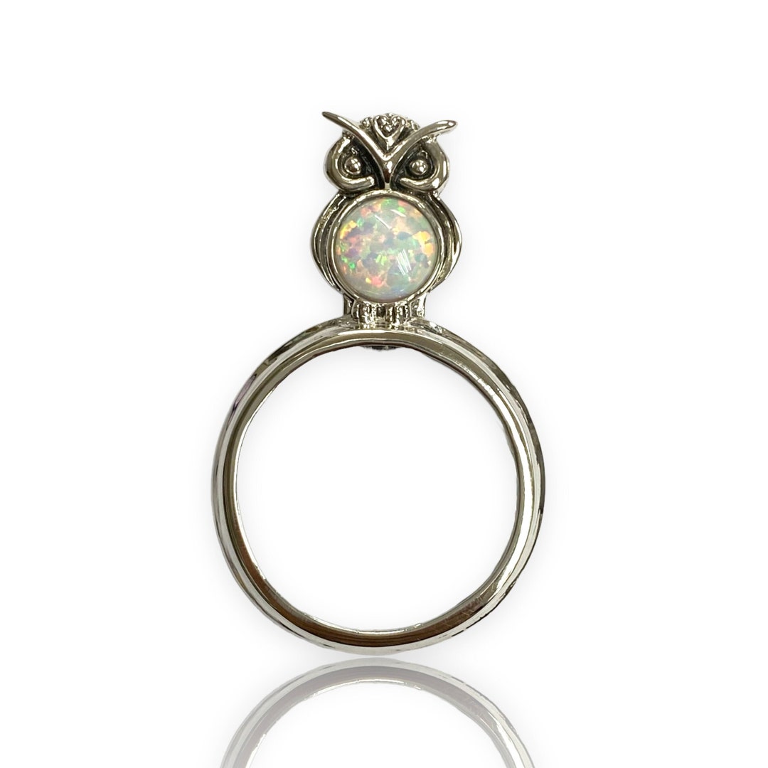 Art Nouveau Style Owl Magnifying Glass Loop Pendant With Gilson Opal ...