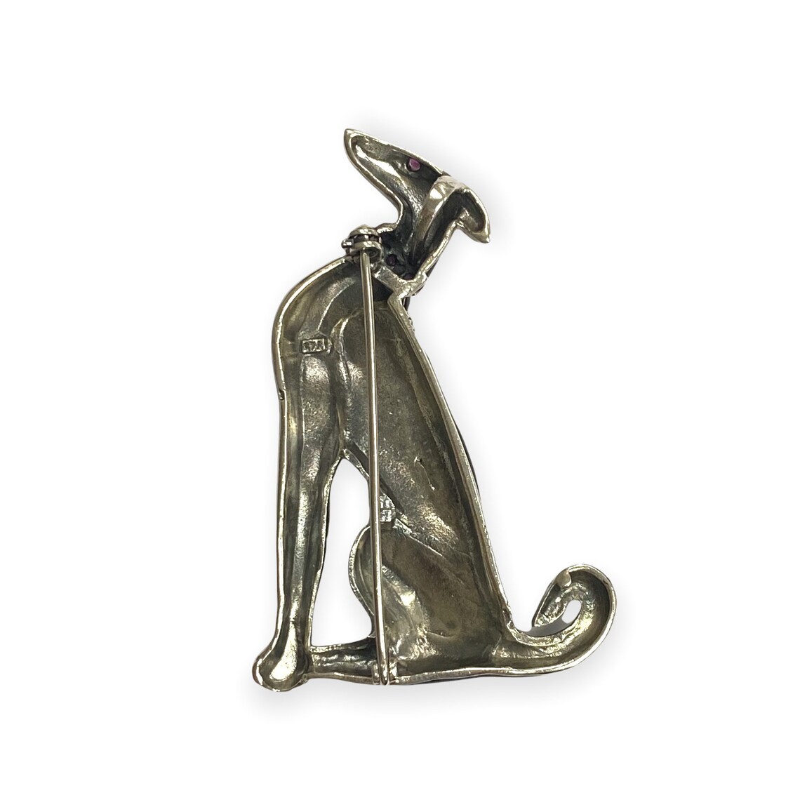 Handmade Borzoi (Russian Deerhound) Brooch In Fine Pewter - Lead & Nickel Free Animal Jewelry - View #3