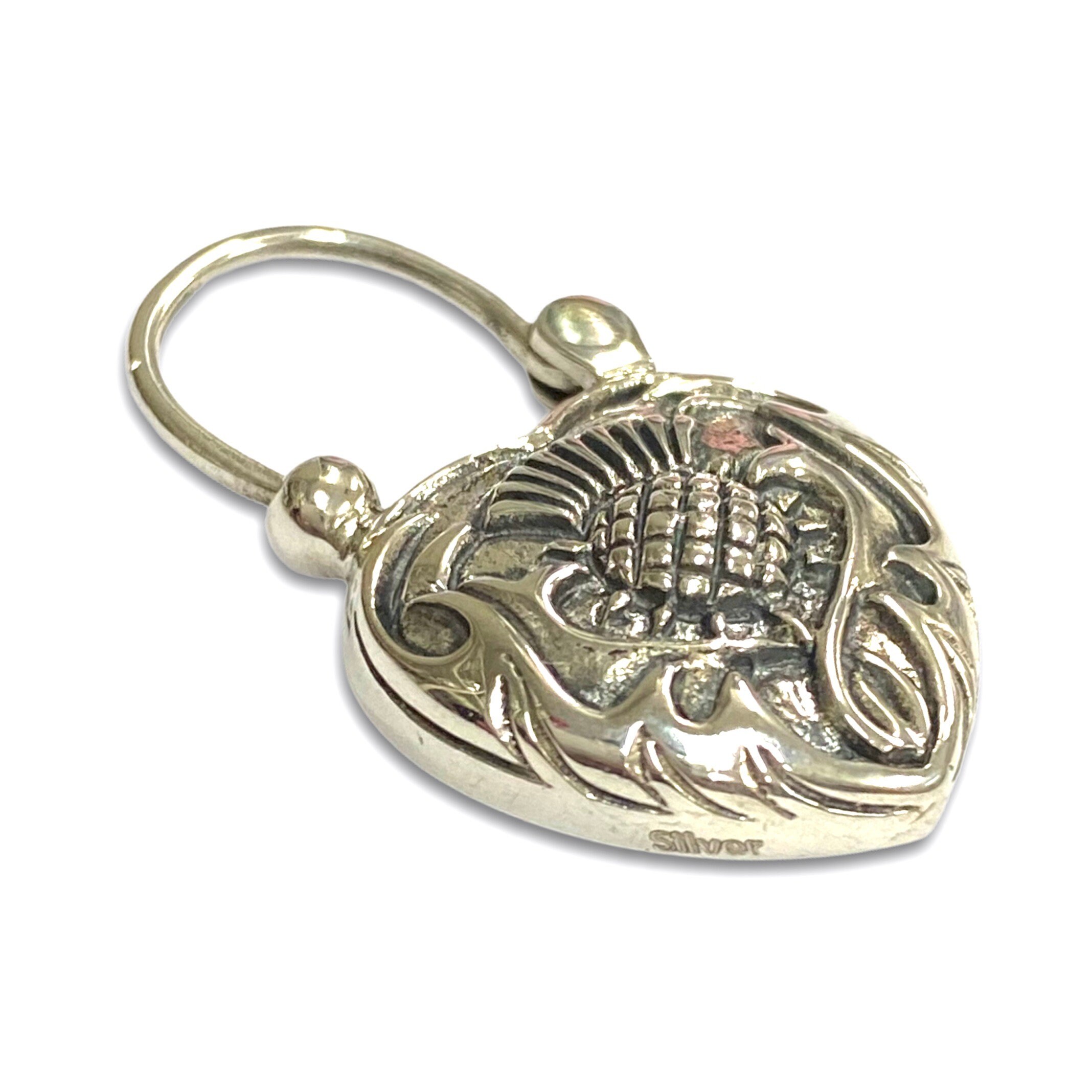 WithLoveSilver 925 Sterling Silver Scottish Thistle Heart Pendant - .925 Silver Jewelry 5 thumbnail image