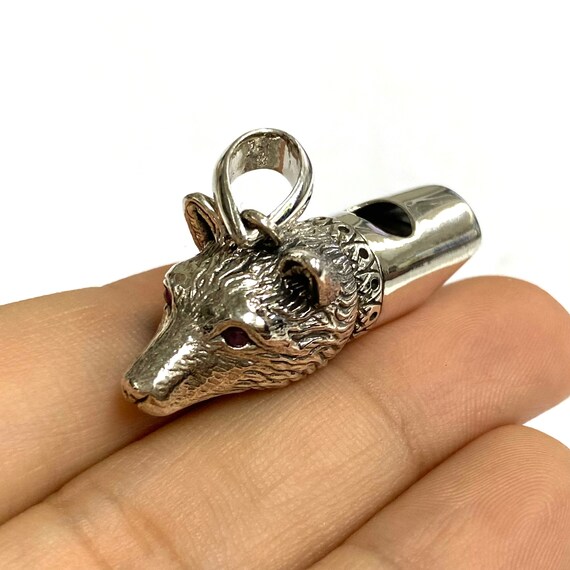 Victorian Style Fox Whistle Pendant Silver 925