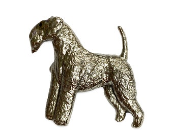 Broche pour chien schnauze de style victorien avec yeux en verre en argent sterling 925