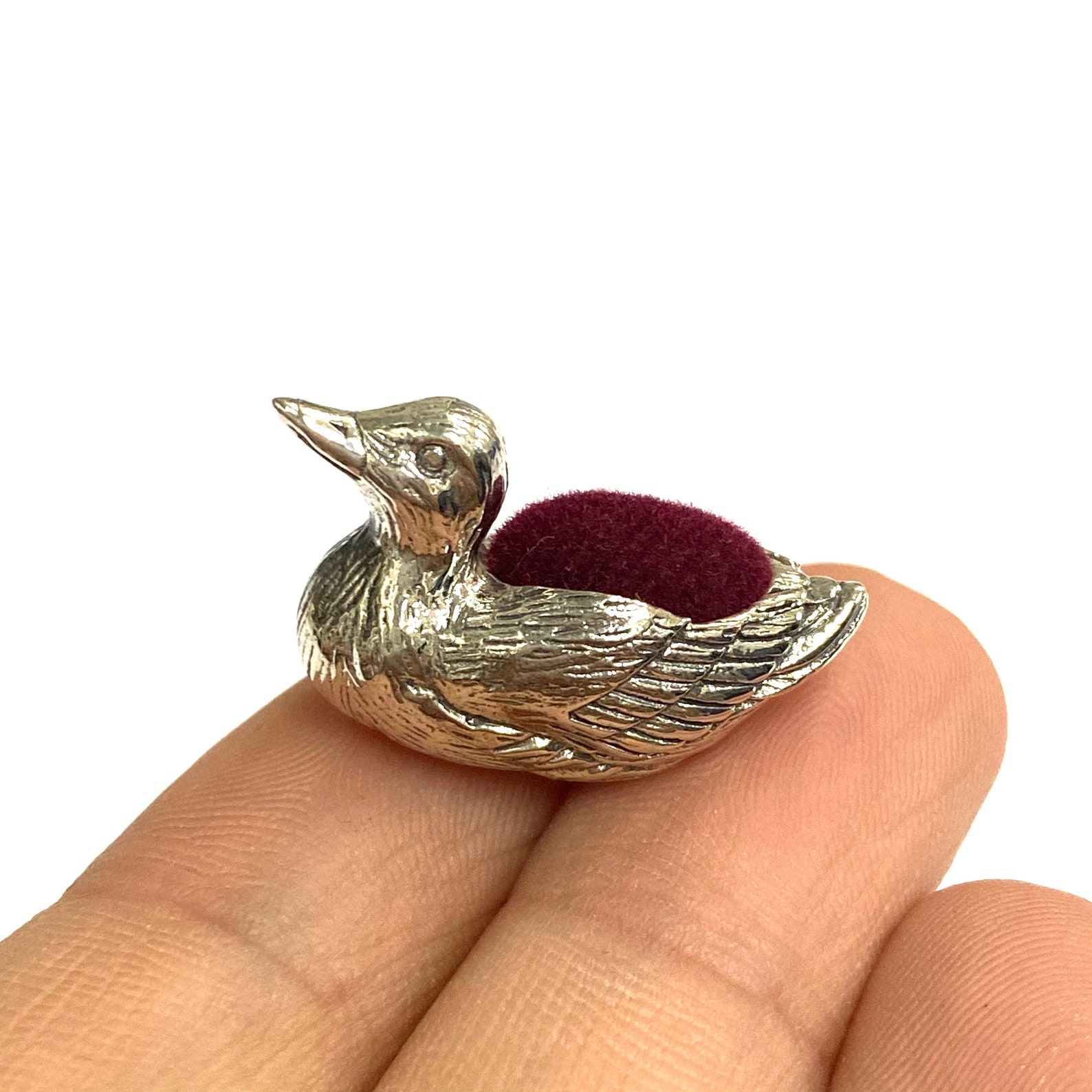Victorian Style Collectable Duck Pin Cushion 925 Sterling | Etsy