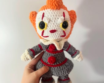 Gehaakte Clown Slasher-knuffel: rode Balloon Slasher-pop