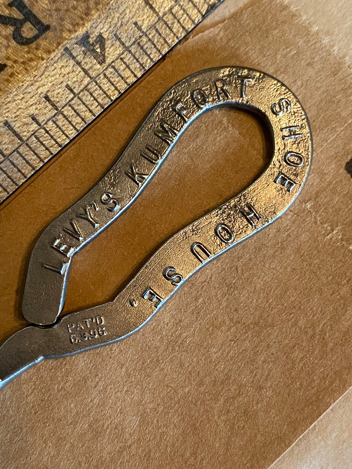 Antique Shoe Button Hook Advertising Levys Kumfort Shoe House Etsy